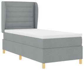 vidaXL Κρεβάτι με Στρώμα Λαμπερό Γκρι 80x200 εκ. Ύφασμα