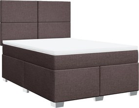 vidaXL Κρεβάτι Boxspring με Στρώμα Σκούρο Καφέ 160x200 εκ Υφασμάτινο