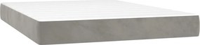 vidaXL Κρεβάτι Boxspring με Στρώμα &amp; LED Αν.Γκρι 140x200 εκ. Βελούδινο