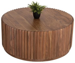 COFFEE TABLE ROUND SEDGE  SOLID ACACIA WOOD-NATURAL COLOR Φ90Χ38Hcm.