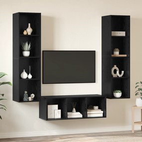 vidaXL Σετ Τηλεοπτικού Κάδου 3 pcs Μαύρη δρυς 37 x 37 x 142.5 εκ