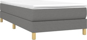 vidaXL Κρεβάτι Boxspring με Στρώμα Σκούρο Γκρι 90x190 εκ. Υφασμάτινο