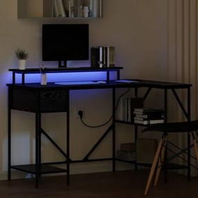 vidaXL Γραφείο Μαύρη Οξυά 120 x 79 x 86,5 εκ. Επεξεργασμένο ξύλο