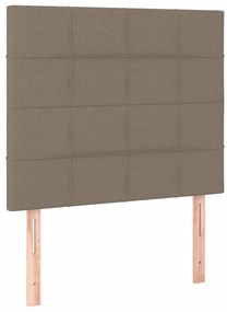 vidaXL Κρεβάτι Boxspring με Στρώμα &amp; LED Taupe 80x200 εκ. Υφασμάτινο