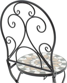 Τραπεζαρία Mosaic pakoworld σετ 3τεμ μέταλλο μαύρο