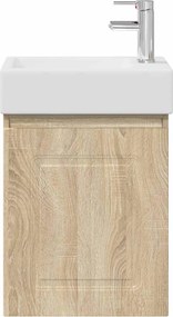 vidaXL Μονάδα μπάνιου με βρύση Sonoma Δρυς 45,5 x 22,5 x 84 εκ