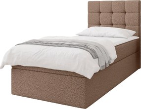Επενδυμένο Κρεβάτι Luanda Single-Καφέ-80x200