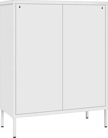 vidaXL Συρταριέρα Λευκή 80 x 35 x 101,5 εκ. από Ατσάλι