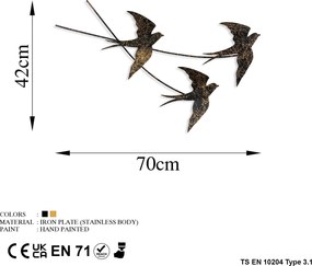 Decorative Metal Wall Accessory Wallow 2 Multicolor