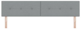 vidaXL LED Κεφαλάρι με Κουμπιά σε Ανοιχτό Γκρι 100 εκ Υφάσματος