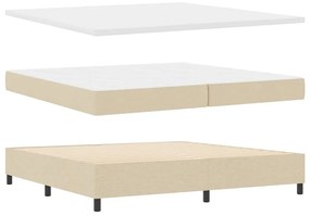 vidaXL Κρεβάτι με ελατήρια με στρώμα Κρεμ 200 x 200 cm ύφασμα
