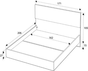 Κρεβάτι Oryana Megapap χρώμα λευκό 160x200εκ.