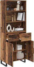 vidaXL Highboard με συρτάρι 2 pcs Παλιό ξύλο Επεξεργασμένο ξύλο