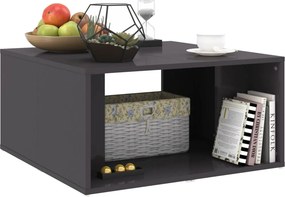 vidaXL Τραπεζάκια Σαλονιού 4 τεμ. Γυαλ. Γκρι 33x33x33 εκ. Επεξ. Ξύλο
