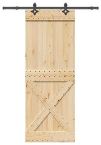 Συρόμενη Μεσόπορτα με Μηχανισμό 85 x 210 εκ. Μασίφ Ξύλο Πεύκου