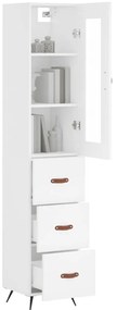 vidaXL Ντουλάπι Λευκό 34,5 x 34 x 180 εκ. από Επεξεργασμένο Ξύλο