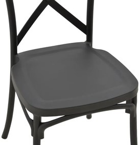 Καρέκλα Crossie pp σε ανθρακί απόχρωση 38x46.5x82εκ 38x46.5x82 εκ.