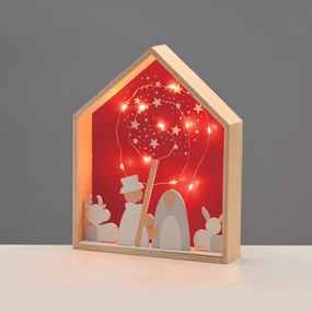 WOODEN HOUSE  10 LED ΛΑΜΠ ΚΑΛΩΔΙΟ ΧΑΛΚΟΥ ΘΕΡΜΟ ΣΤΑΘΕΡΟ ΜΠΑΤ (2ΧΑΑA) 20*4,5*25cm IP20 ACA X0511126