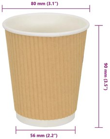 vidaXL Χάρτινα ποτήρια καφέ 500 τεμάχια 8oz 200ml καφέ