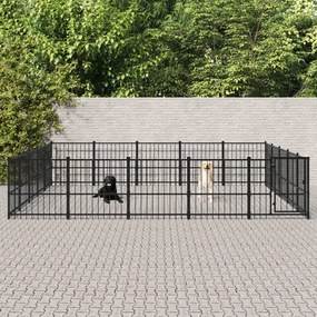 vidaXL Κλουβί Σκύλου Εξωτερικού Χώρου 23,52 μ² από Ατσάλι