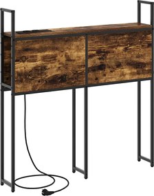 vidaXL Κεφαλάρι Αποθήκης με Σταθμό Φόρτισης Καπνιστή δρυς