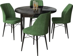 Dining Table &amp; Chairs Set (5 Pieces) Rox - Black Marble, Khaki Black Marble
Khaki