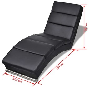 vidaXL Σεζλόνγκ Μαύρη από Συνθετικό Δέρμα