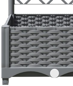 vidaXL Ζαρντινιέρα Κήπου με Καφασωτό Ανοιχτό Γκρι 40x40x121,5 εκ. PP