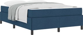 vidaXL Κρεβάτι με ελατήρια Μπλε 140 x 200 cm ύφασμα