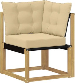vidaXL Σειρά Καναπέ Εξωτερικού με μαξιλάρι 8 pcs Λευκό και Μπεζ