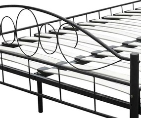 vidaXL Κρεβάτι Μαύρο 180 x 200 εκ. Μεταλλικό με Στρώμα
