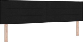 vidaXL Κρεβάτι Box Spring με Στρώμα και LED Μαύρο 180 x 200 cm Ύφασμα