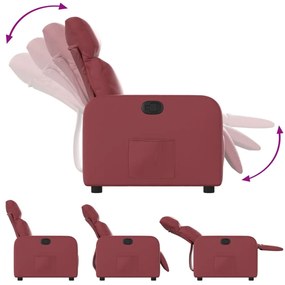 vidaXL Πολυθρόνα Ανακλινόμενη Μπορντό από Συνθετικό Δέρμα