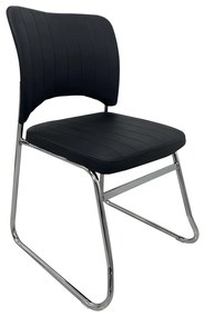 Καρέκλα Επισκέπτη COMFORTHUB Μαύρο/Χρώμιο PU/Μέταλλο 43x42x78cm-14960012