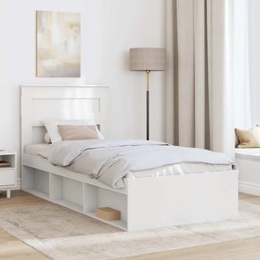 vidaXL Σκελετός Κρεβατιού Λευκό 75 x 190 cm Στερεά ξυλεία πεύκου