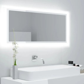 vidaXL Καθρέφτης Μπάνιου με LED Γυαλ. Λευκό 100x8,5x37εκ. Ακρυλικός