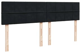 Οθωμανικό κρεβάτι με στρώματα Μαύρο 200x200cm Velvet - Μαύρο