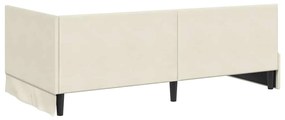 vidaXL Κρεβάτι Γωνίας με κεφαλάρι Κρεμ 90 x 200 cm Βελούδο