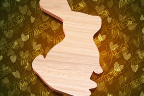 Intra απο ξύλο plywood 3mm-4mm πάχος - Πασχαλινές σανίδες κοπής | Κόψιμο με λέιζερ λαγουδάκι Δίασταση 15x15 cm INTRAFABR-91655283