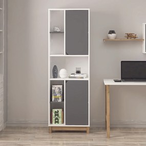 Βιβλιοθήκη Λευκό / Καρυδί RAEFRO 60x30x170