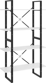 vidaXL Βιβλιοθήκη με 4 Ράφια Λευκή 80 x 30 x 140 εκ. από Επεξ. Ξύλο