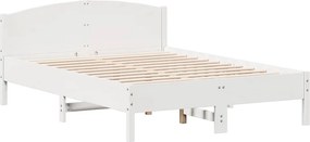 vidaXL Σκελετός Κρεβ. Χωρίς Στρώμα Λευκό 160x200 εκ Μασίφ Πεύκο