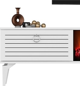 Stewehome Έπιπλο τηλεόρασης με τζάκι και ντουλάπι 150x29x44 cm