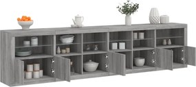 vidaXL Μπουφές με LED Γκρι Sonoma 283 x 37 x 67 εκ.