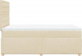 vidaXL Κρεβάτι Boxspring με Στρώμα Κρεμ 120x200 εκ. Υφασμάτινο