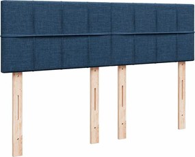 vidaXL Κρεβάτι Boxspring με Στρώμα Μπλε 140x190 εκ. Υφασμάτινο