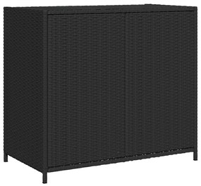 Ντουλάπι Αποθήκευσης Κήπου Μαύρο 83x45x76 εκ. Συνθετικό Ρατάν 365543