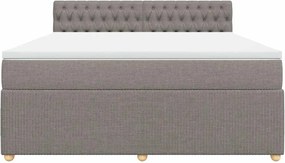 vidaXL Κρεβάτι Boxspring με Στρώμα Taupe 180x200 εκ. Υφασμάτινο