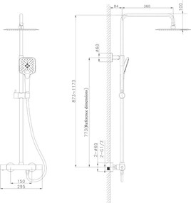 Orabella Ardesia 10341 Chrome - Στήλη ντους με θερμοστατικη μπαταρια
