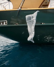 Βαμβακερή Ριγέ Ζακάρ Πετσέτα Θαλάσσης- Πισίνας Deck Emobi
